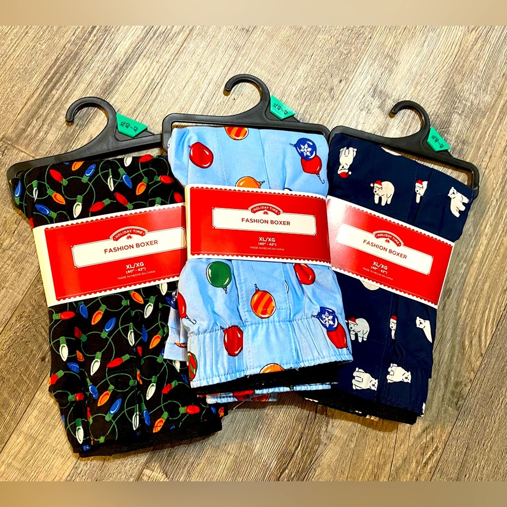 3 NWT XL (40-42) mens Christmas boxers